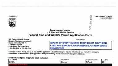 DOI-FWS-2022-002679 Responsive Records Lion Elephant Leopard Redacted
