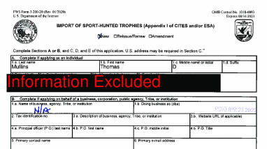 DOI-FWS-2022-004329 Responsive Records Lions Redacted
