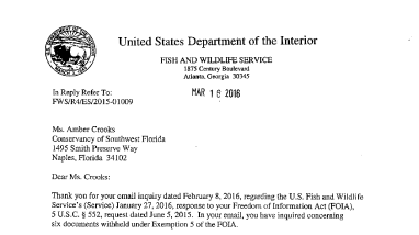 FWS-2015-01009 Final Response Letter