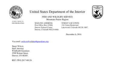 FWS-2017-00126 Final Response Letter