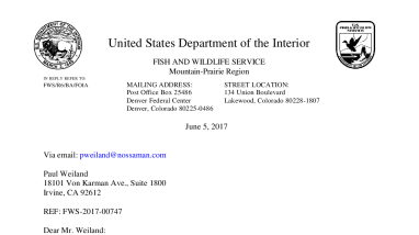 FWS-2017-00747 Final Determination Letter