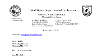 FWS-2018-01099 Response Part 1