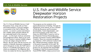 U.S. Fish and Wildlife Service Deepwater Horizon Restoration Projects