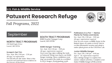 Patuxent Programs Fall 2022
