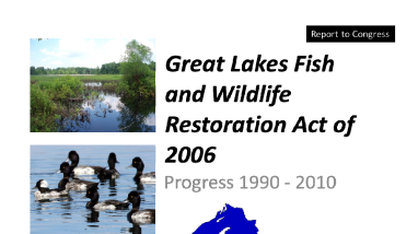 Great Lakes Fish and Wildlife Restoration Act of 2006 Report to Congress: Progress 1990-2010