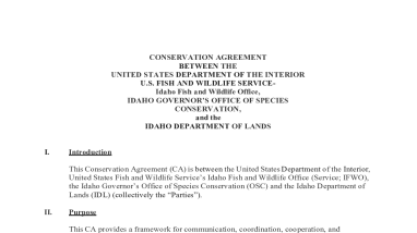 Slickspot peppergrass 2021 conservation agreement with the State of Idaho and FWS