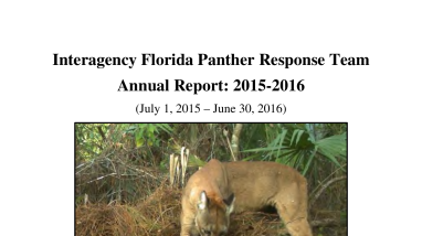 2016 Interagency Florida Panther Response Team Annual Report