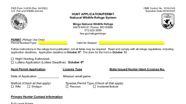 Mingo NWR Raccoon Hunt Application