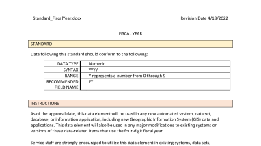 Fiscal Year Data Standard