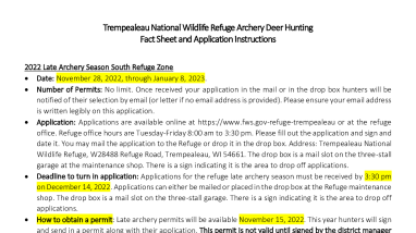 Trempealeau National Wildlife Refuge 2022 Late Archery Fact Sheet and Application Instructions.pdf