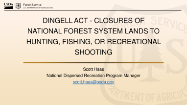 USFS SHaas HWCC Dingell Act 4103 Presentation 