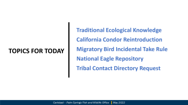 Native American Liaison briefing