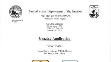 Upper Souris NWR 2023 Cooperative Agriculture Agreement- Grazing