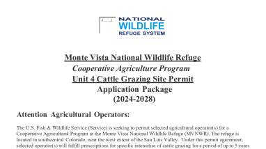 Unit 4 Cattle Grazing Site - Bid Package