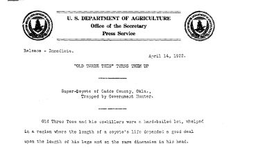 "Old Three Toes" Turns Them up April 14, 1922