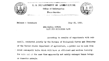 Red-Squill Powder Safe for Poisoning Rats July 23, 1926