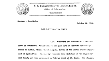 Game Law Violation Costly October 23, 1926
