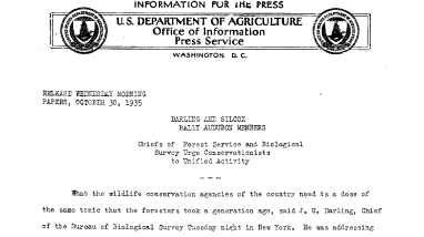 Darling and Silcox Rally Audubon Members October 30, 1935 A