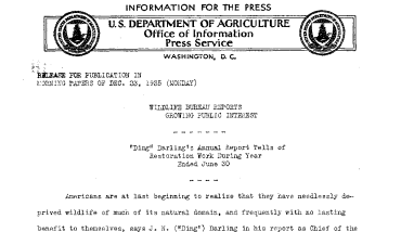 Wildlife Bureau Reports Growing Public Interest December 23, 1935