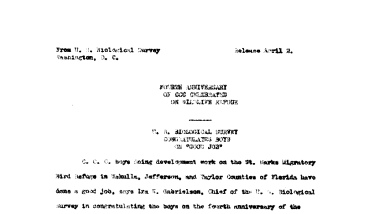 Fourth Anniversary of CCC (St. Marks Refuge) April 2, 1937 I