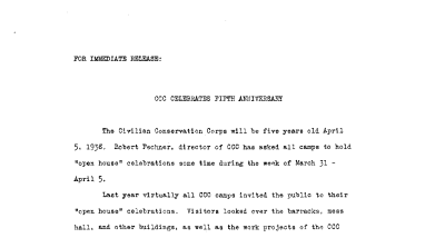 CCC Celebrates Fifth Anniversary April 5, 1938-B
