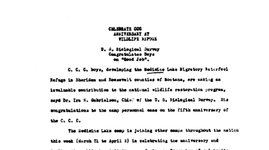 Fifth Anniversary of CCC (Medicine Lake) April 5, 1938-L