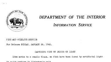 Capturing Fish by Decoys of Light January 26, 1941