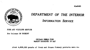 Chicago Whole Fish Market Receipts in May June 20, 1941