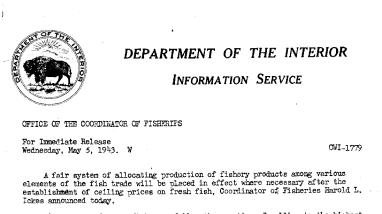 Allocating Production of Fishery Production May 5, 1943