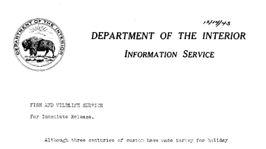 Domestic Rabbit Replacing Turkey for Holiday Dinners December 14, 1943
