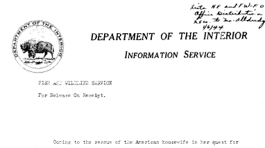 Point-Free Domestic Rabbit Meat for Food January 6, 1944