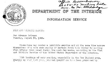 Housewives Asked to Serve Fish More Often August 29, 1944