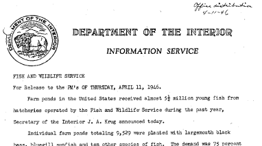 Farm Ponds April 11, 1946
