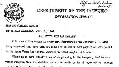 400 Cities Join Rat Campaign April 21, 1948