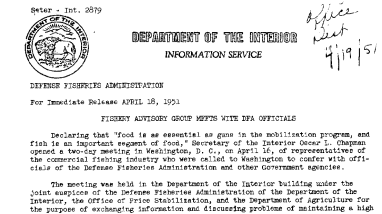 Fishery Advisory Group Meets With DFA Officials April 18, 1951