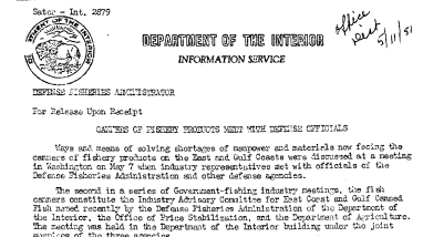 Canners of Fishery Products Meet With Defense Officials May 11, 1951