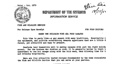 Greet the Holidays With Sea Food Canapes December 15, 1954 B