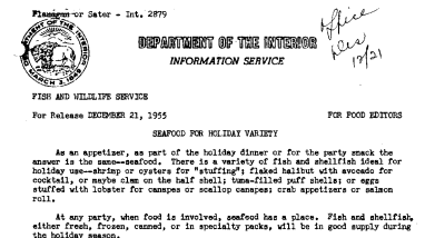 Seafood for Holiday Variety December 21, 1955