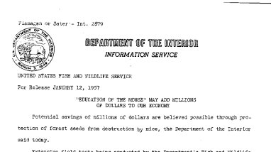 "Education of the Mouse" May Add Millions of Dollars to Our Economy January 12, 1957