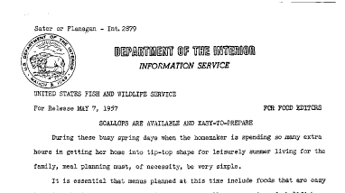 Scallops Are Available and Easy-To-Prepare May 7, 1957