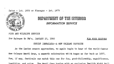 Shrimp Jambalaya-- A New Orleans Favorite January 25, 1960