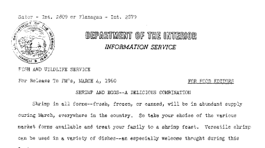 Shrimp and Eggs- A Delicious Combinaton--March 4, 1960