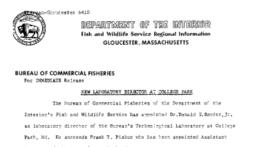 New Laboratory Director at College Park--October 17, 1961