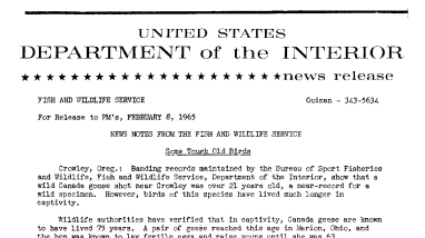 News Notes From the Fish and Wildlife Service-- February 8, 1965