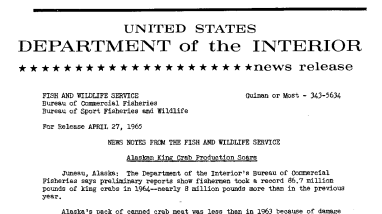 News Notes From the Fish and Wildlife Service--April 27, 1965