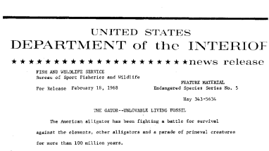 The Gator--Unlovable Living Fossil February 18, 1968