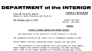 Nature's Expert Hunter May Become Extinct June 2, 1969