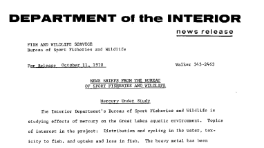 News Briefs From the Bureau of Sport Fisheries and Wildlife October 11, 1970