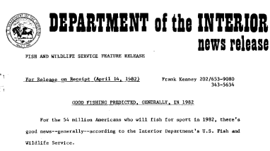 Good Fishing Predicted; Generally, in 1982 April 14, 1982