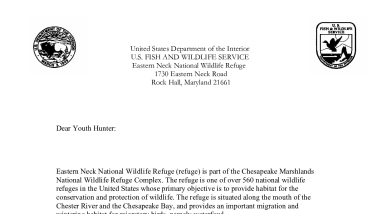 Eastern Neck NWR 2023 Youth Turkey Hunt Application Packet